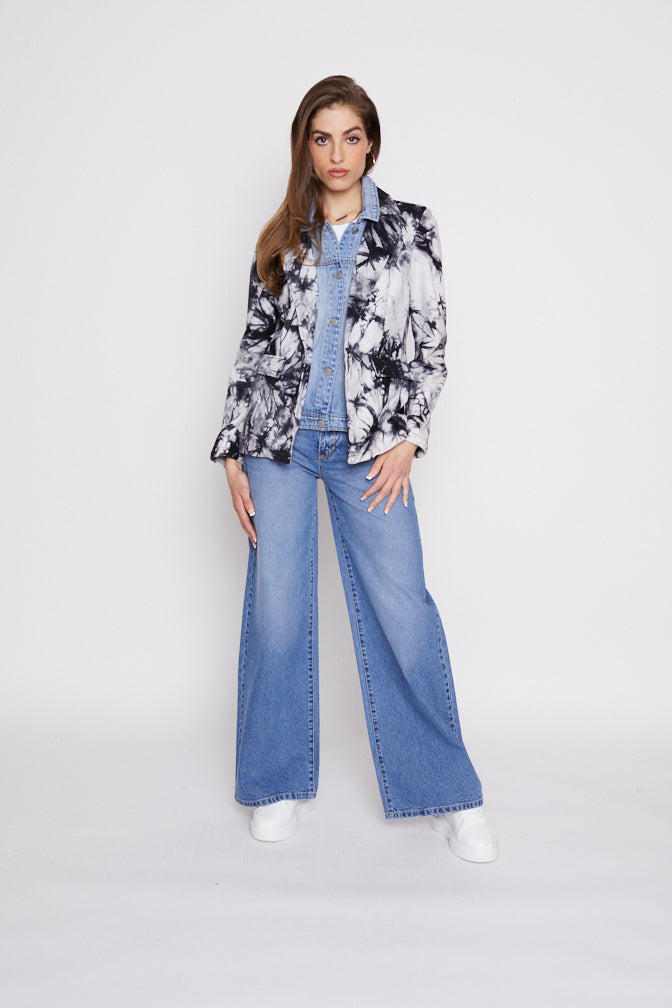 Helen Tie Dye Blazer With Removable Denim Insert