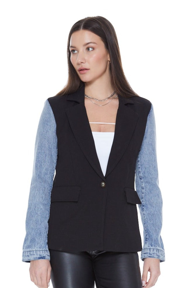 Mix Denim Helen Blazer in Black