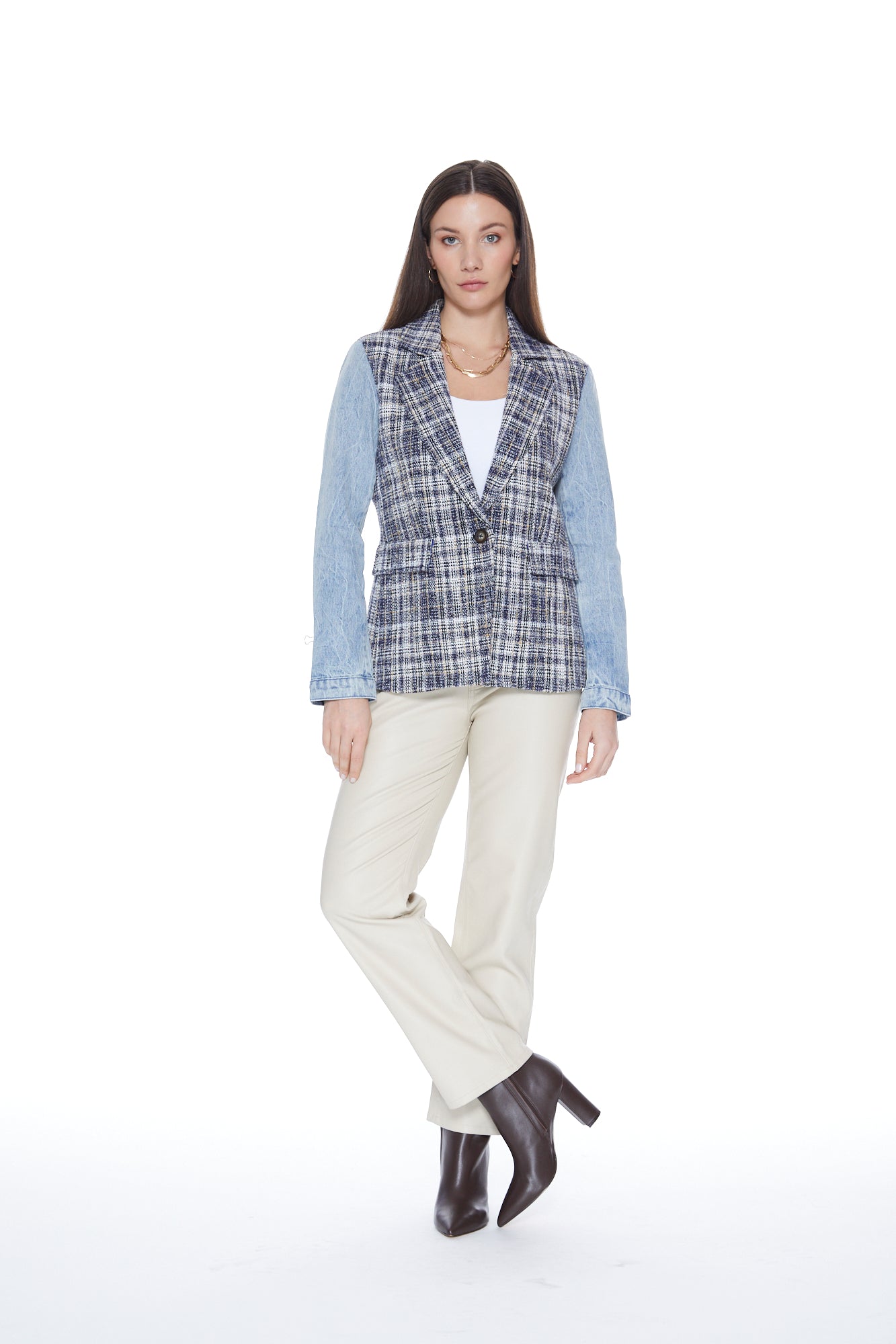 Mix Denim Helen Blazer in Tweed