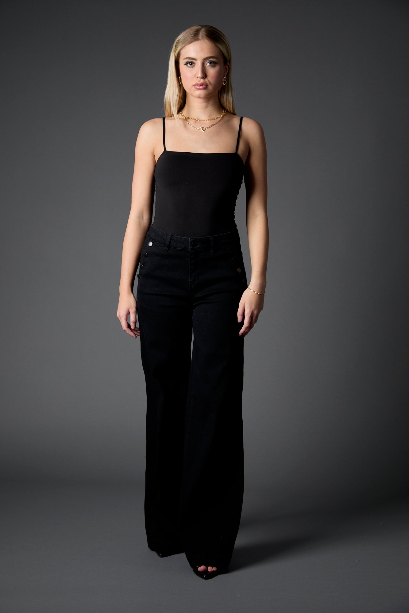 Selena Recycled Wide Leg Trouser in Black