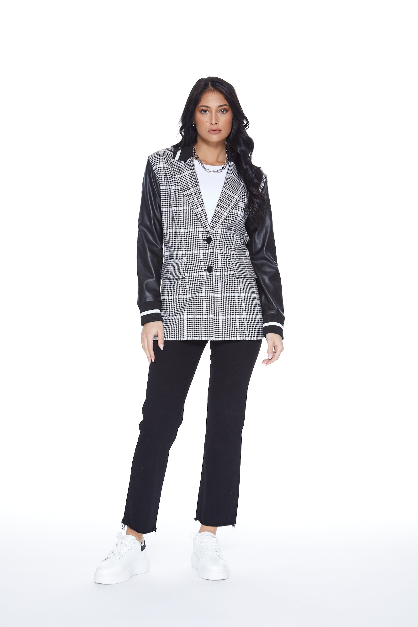 Varsity Blazer in Houndstooth