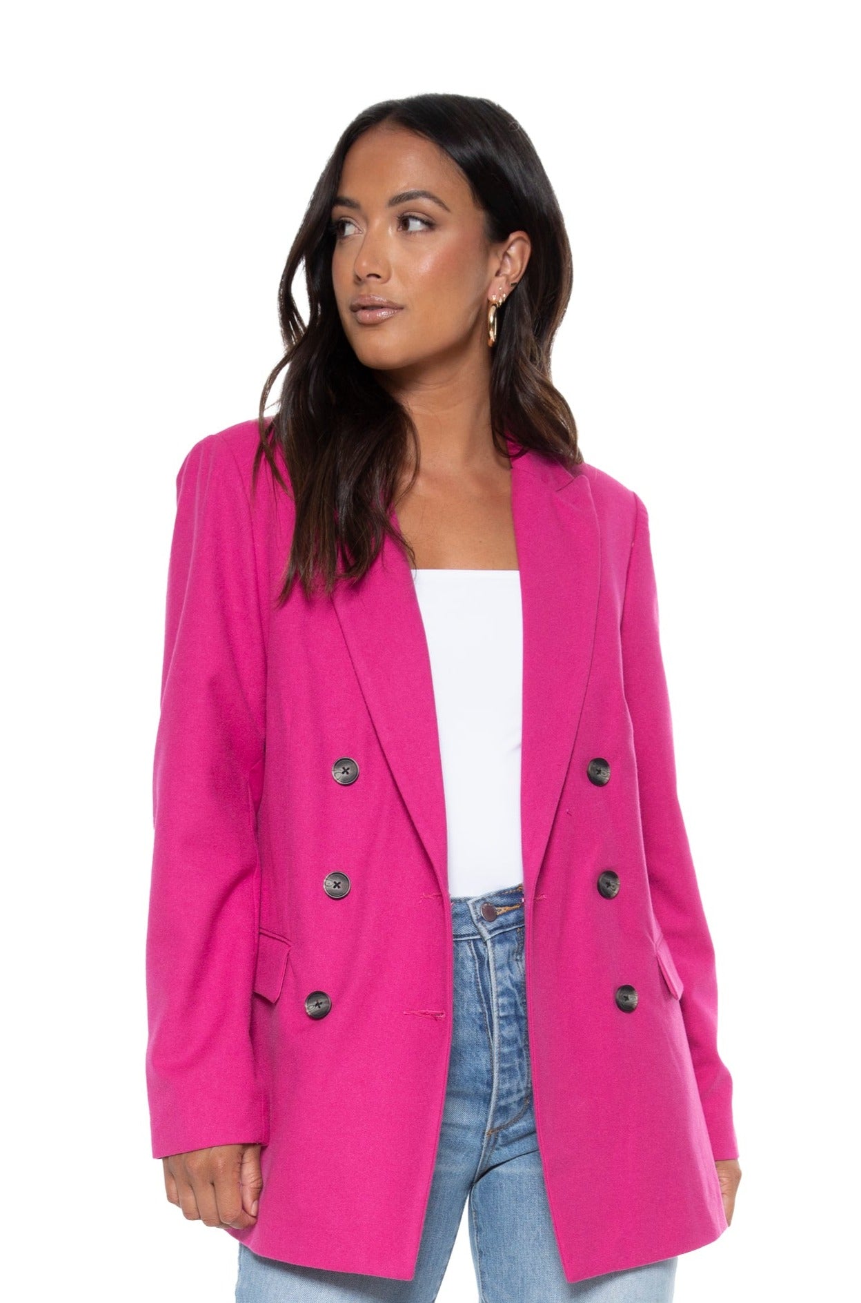 Your Ex Boyfriends Blazer In Fuchsia