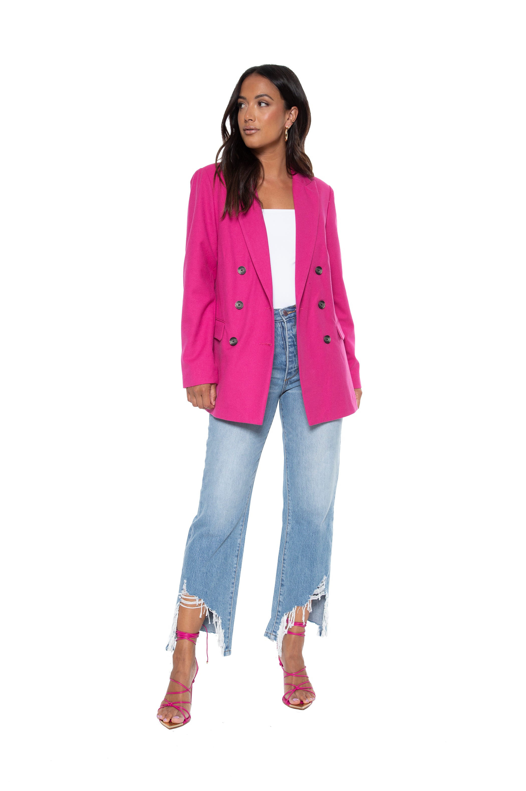 Your Ex Boyfriends Blazer In Fuchsia